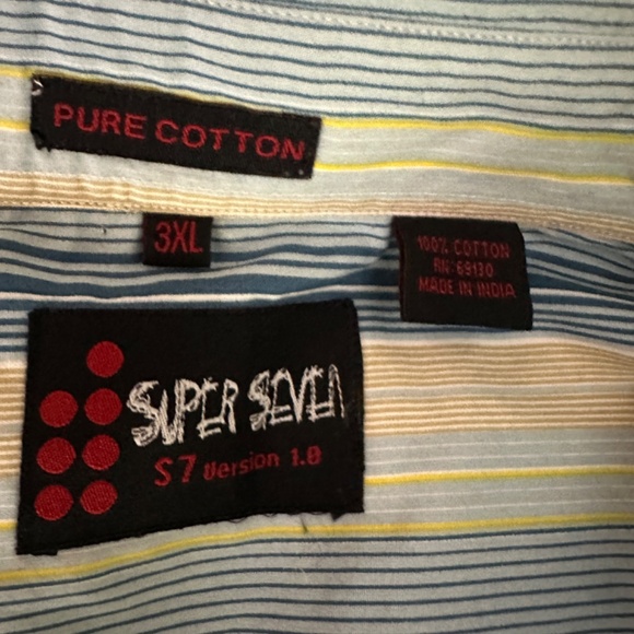 Super Seven Short Sleeve Shirt 3XL Gently worn 100% cotton 27" armpit to armpit - Picture 4 of 4